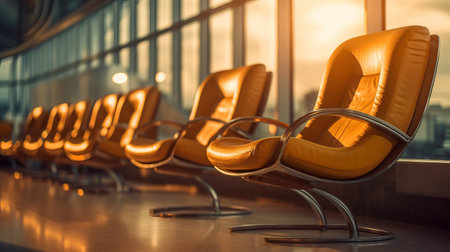 waiting room at the airport, VIP class. waiting room at the station., by ai generativeの素材