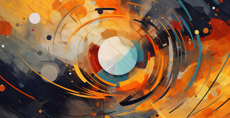 Futuristic background with bright and colorful objects. modern futuristic sci fi wallpaper, by ai generativeの素材