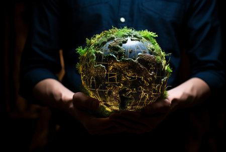 planet in hands of politician and the head of country, concept of power in the hands, by ai generativeの素材