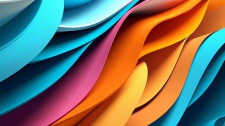 abstract papercut background consisting of iridescent multi colored lines of stepped character. layers of paper like in quilling., by ai generativeの素材