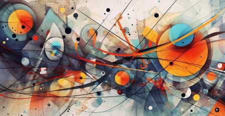 Futuristic background with bright and colorful objects. modern futuristic sci fi wallpaper, by ai generativeの素材