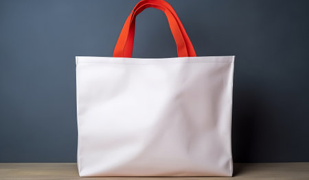 tote bag with blank design in front of an gray background, in the style of consumer culture, white canvas tote bag mockup, by ai generativeの素材