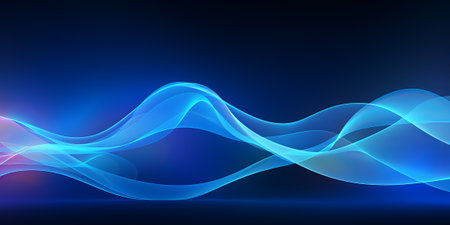 an eq wave with blue wave line background, in the style of kinetic lines and curves, by ai generativeの素材