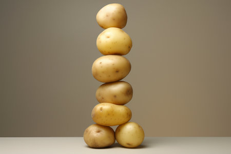 New potato isolated on white background close up, by ai generativeの素材