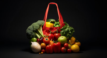 Fresh healthy vegetables arranged by colors on table, by ai generativeの素材