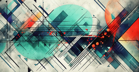 Futuristic background with bright and colorful objects. modern futuristic sci fi wallpaper, by ai generativeの素材
