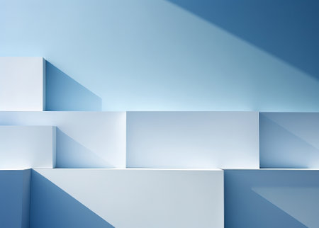 two square cards on bright blue background, in the style of minimal retouching, white sheet of paper, in the style of minimalistic abstract compositions, by ai generativeの素材