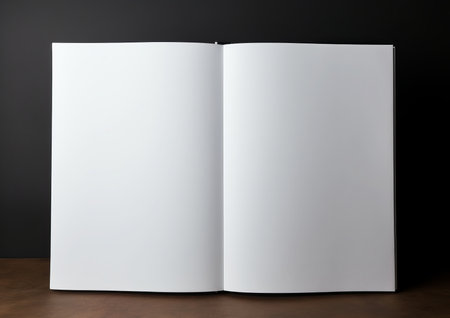 empty white notebook on black surface in the style of minimalist, by ai generativeの素材