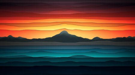 abstract papercut background consisting of iridescent multi colored lines of stepped character. layers of paper like in quilling., by ai generativeの素材