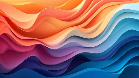 abstract papercut background consisting of iridescent multi colored lines of stepped character. layers of paper like in quilling., by ai generativeの素材