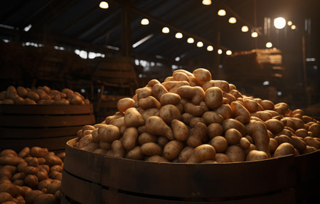 Fresh organic young potatoes sold on market. Vegetables for a healthy diet., by ai generativeの素材