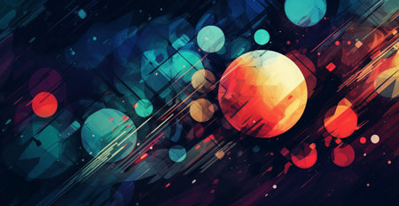 Futuristic background with bright and colorful objects. modern futuristic sci fi wallpaper, by ai generativeの素材