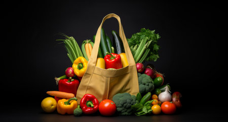 Fresh healthy vegetables arranged by colors on table, by ai generativeの素材