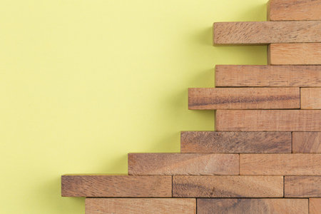Background of wooden blocks. Top view.