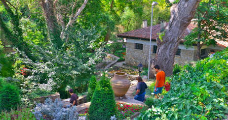 Bulgaria. Balchik. Romanian Queen's Park with century-old treesのeditorial素材