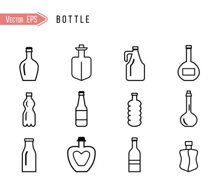 vector plastic bottles set - Separate layers for easy editingのイラスト素材