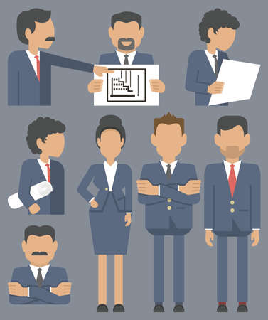 business people with idea.office team. men and womenのイラスト素材