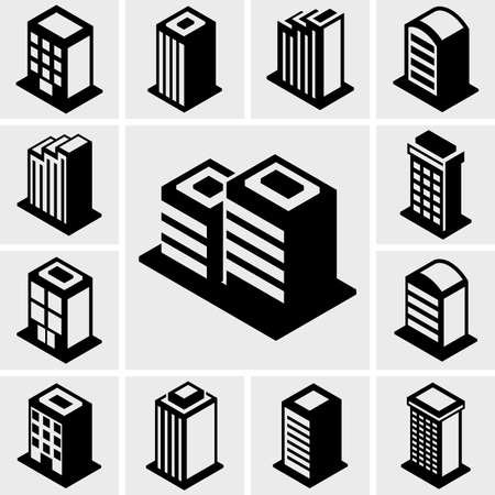 cityscape set of buldings. city landscape line vector illustration. Vector icon.のイラスト素材