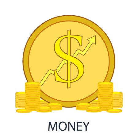 Vector Illustration of golden coins.のイラスト素材