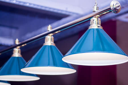 billiard lamps in pool hall