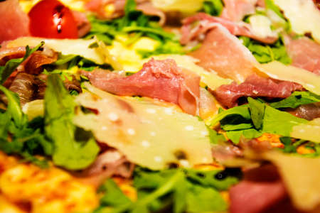 Italian prosciutto and rucola pizza.