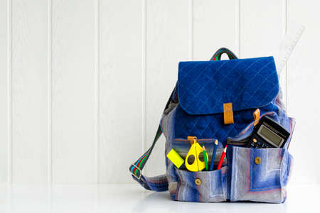 School bag, backpack concept. Isolated on a white backgroundの写真素材