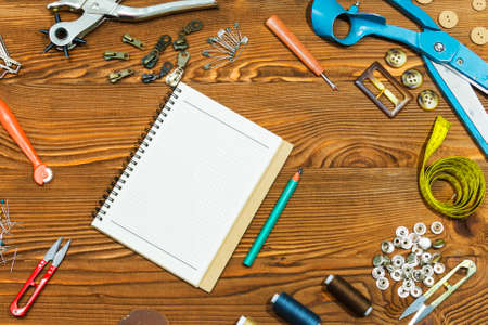 Accessory of the tailor - sewing background