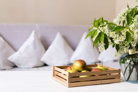 Country style living room. Interior Design. Low lightsの写真素材