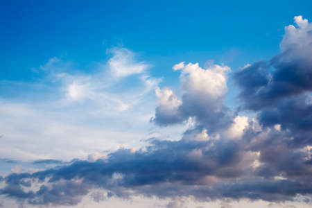 sky with clouds in the eveningの写真素材