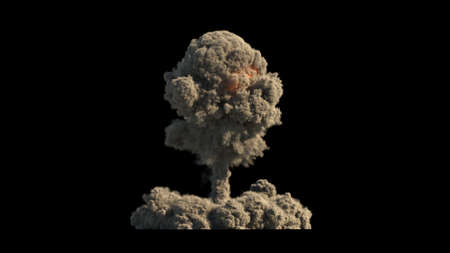 Atomic explosion on black background 3d illustrationの写真素材
