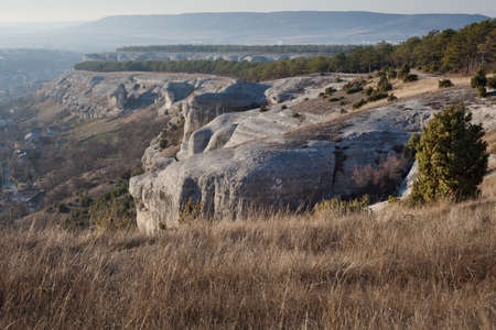 Bakhchisaray, Crimea, Ukraine - January 04, 2012. Mountain landscapeのeditorial素材