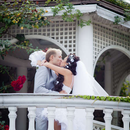 The ceremony of marriage   Just married in day of them weddingの写真素材