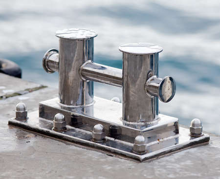Mooring bitt  Mooring bitt on jettyの写真素材