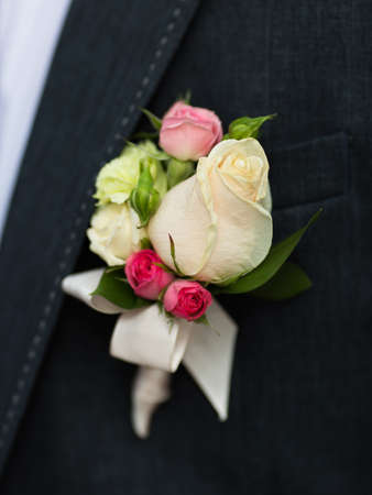 Boutonniere on groom