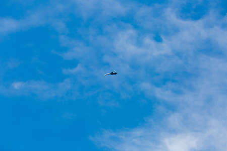 War jet planes in sky. Russian military jet planes flying in blue skyの写真素材