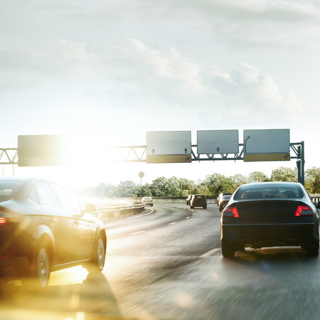 Cars on the road Driving fast
