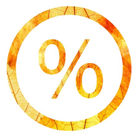 Autumn leaves discount concept isolated on whiteの写真素材