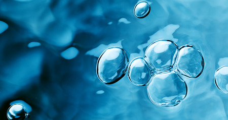 abstract blue water and air bubbles background