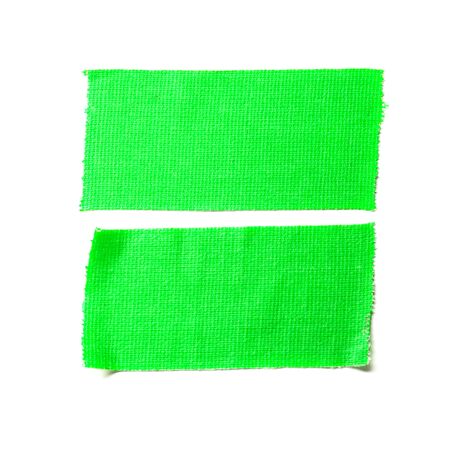 Green matte cloth tape isolated on whiteの写真素材