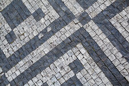 Stone pavement texture, Granite cobblestoned pavement background, Abstract background of old...