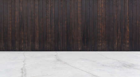 dark wood wall and concrete floorの写真素材