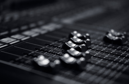 sound mixer control panel selective focusの写真素材