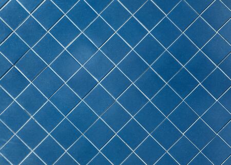 blue tile wall with square mosaic tiles texture background