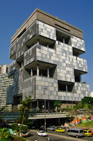 RIO DE JANEIRO, CIRCA AUGUST 2011 - Petrobras headquarter, circa August 2011 in Rio de Janeiro. Roberto Gandolfi designed the Petrobras building in downtown Rio de Janeiro. It rises 108m or 29 floors.のeditorial素材