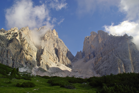 Trekking in the Dolomites, Cristallo Groupの写真素材