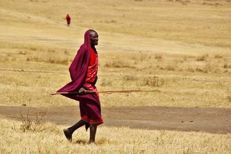 ARUSHA, TZ - CIRCA AUGUST 2010 - Masai village in Serengeti National Park.のeditorial素材