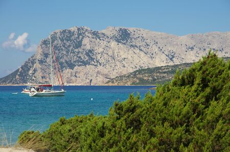 The turquoise sea of Capo Coda Cavallo, Sardinia (Italy)の写真素材