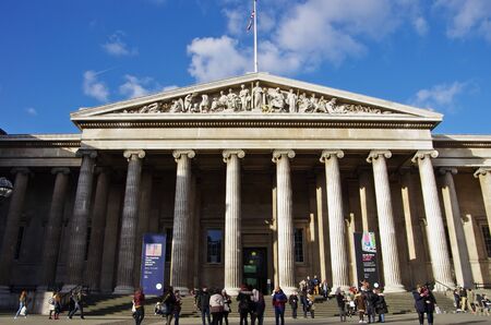 LONDON,UK - 01 DEC 2016 - The British Museum facadeのeditorial素材