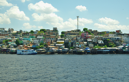 MANAUS, BR - CIRCA AUGUST 2011 - View of the Manaus Favelas, the poorest part of the city.のeditorial素材