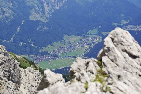 View of Sappada from Mt. Terza Grandeの写真素材
